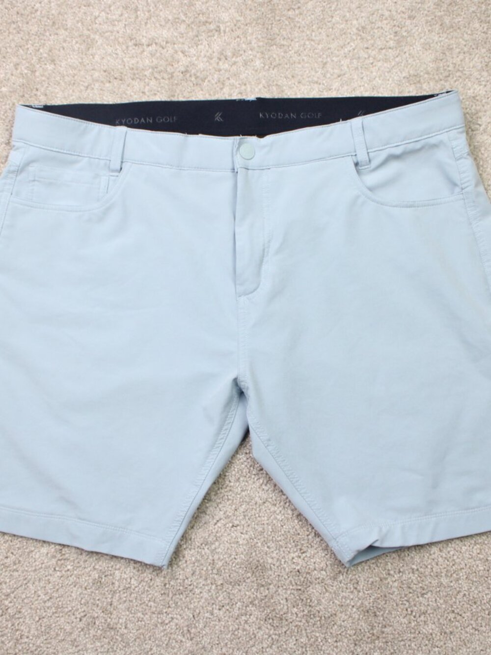 Kyodan Golf Shorts Mens 38 Blue Performance Shirt Grabber 8" Athletic Stretch